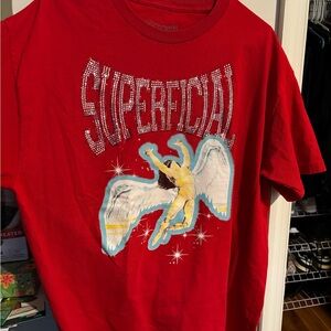 Superficial Red Graphic T-Shirt